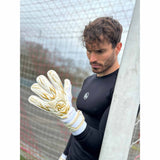 RG Goalkeeper Gloves Samurai gants de gardien de but de soccer - Blanc / Or