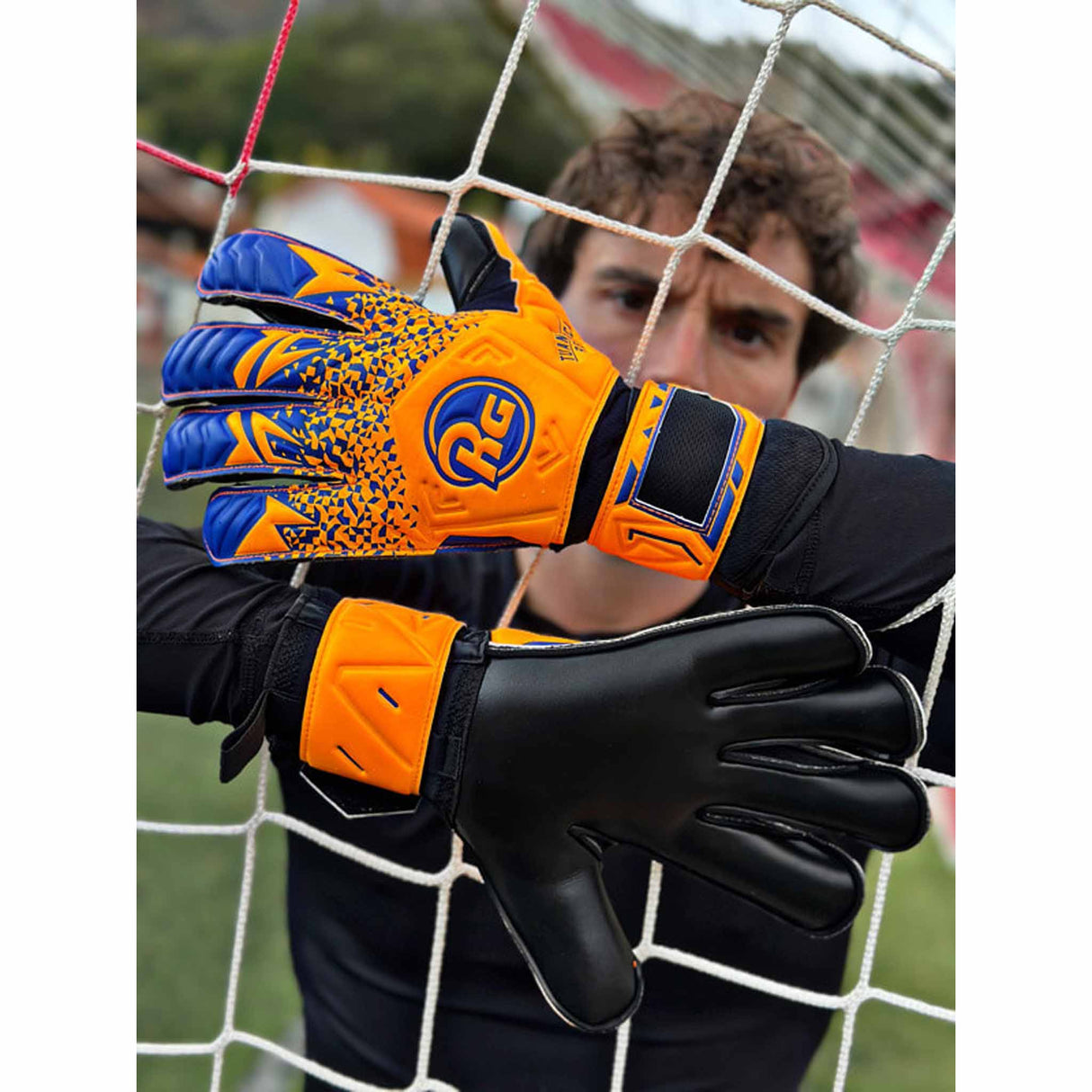 RG Goalkeeper gloves Tuanis Replica gants de gardien de but de soccer - Orange / Bleu