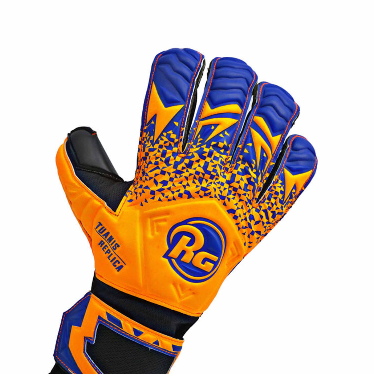 RG Goalkeeper gloves Tuanis Replica gants de gardien de but de soccer - Orange / Bleu