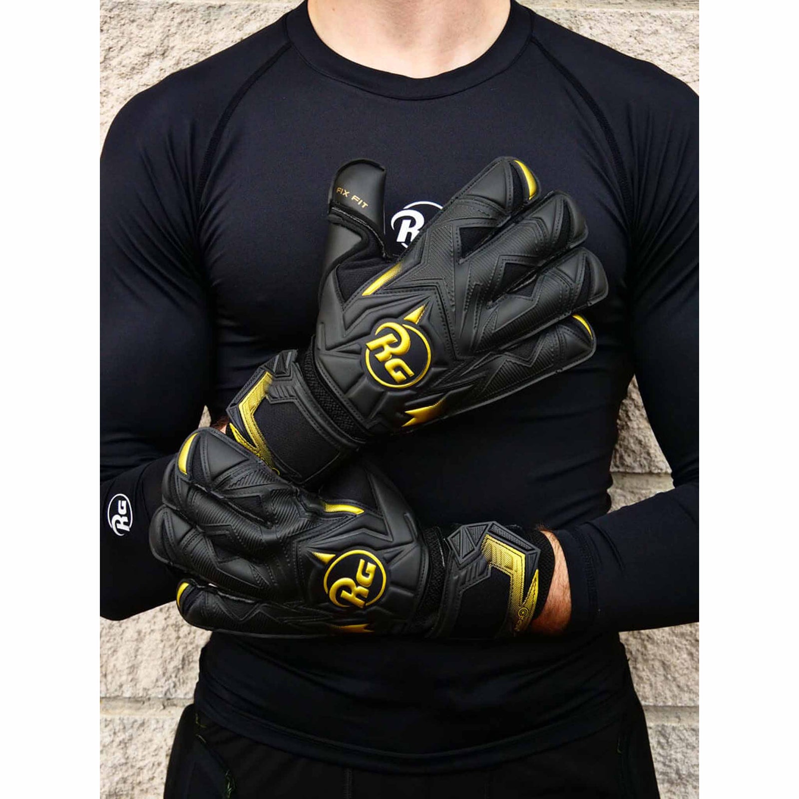 RG Goalkeeper gloves RG Aspro Blackout gants de gardien de but de soccer