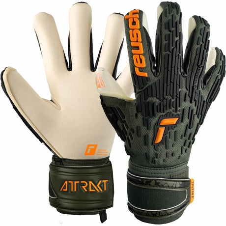 Reusch Attrakt Freegel Gold X gants de gardien de soccer - Desert Green / Shocking Orange