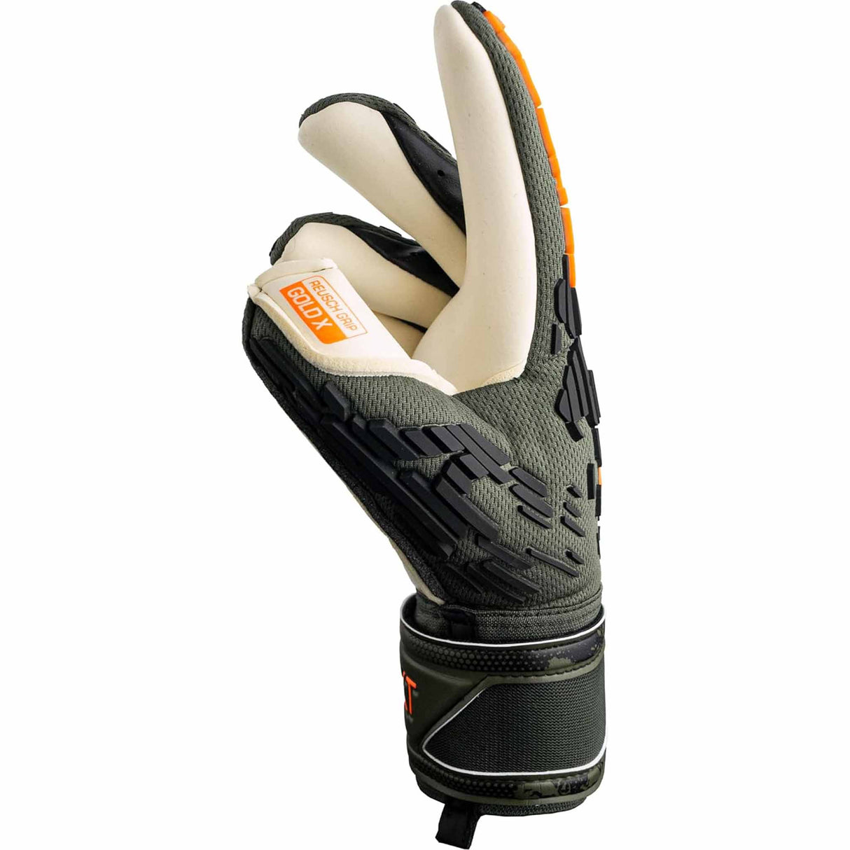 Reusch Attrakt Freegel Gold X gants de gardien de soccer - Desert Green / Shocking Orange