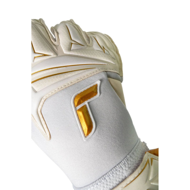 Reusch Attrakt AB1 Duo soccer goalkeeper gloves - White / Gold