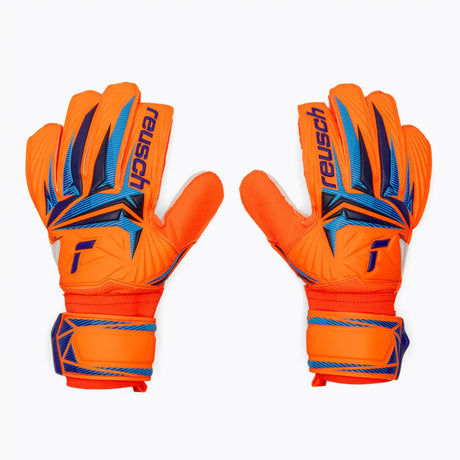 Reusch Attrakt Solid gants de gardien de soccer - Shocking Orange / Blue