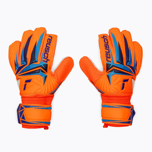Reusch Attrakt Solid gants de gardien de soccer - Shocking Orange / Blue