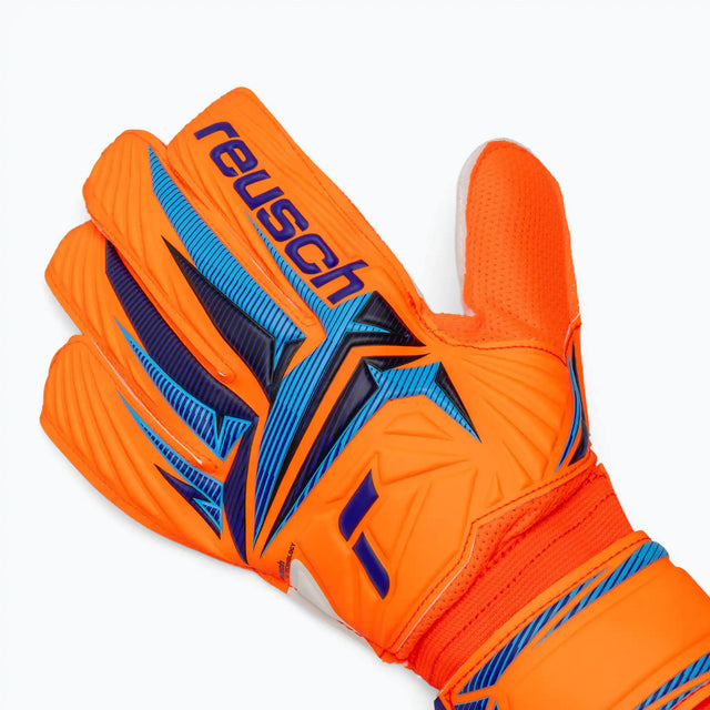 Reusch Attrakt Solid gants de gardien de soccer - Shocking Orange / Blue