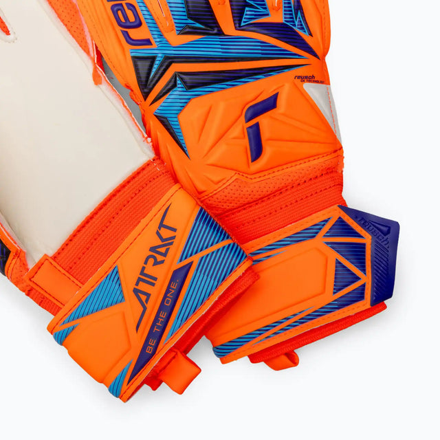 Reusch Attrakt Solid gants de gardien de soccer - Shocking Orange / Blue