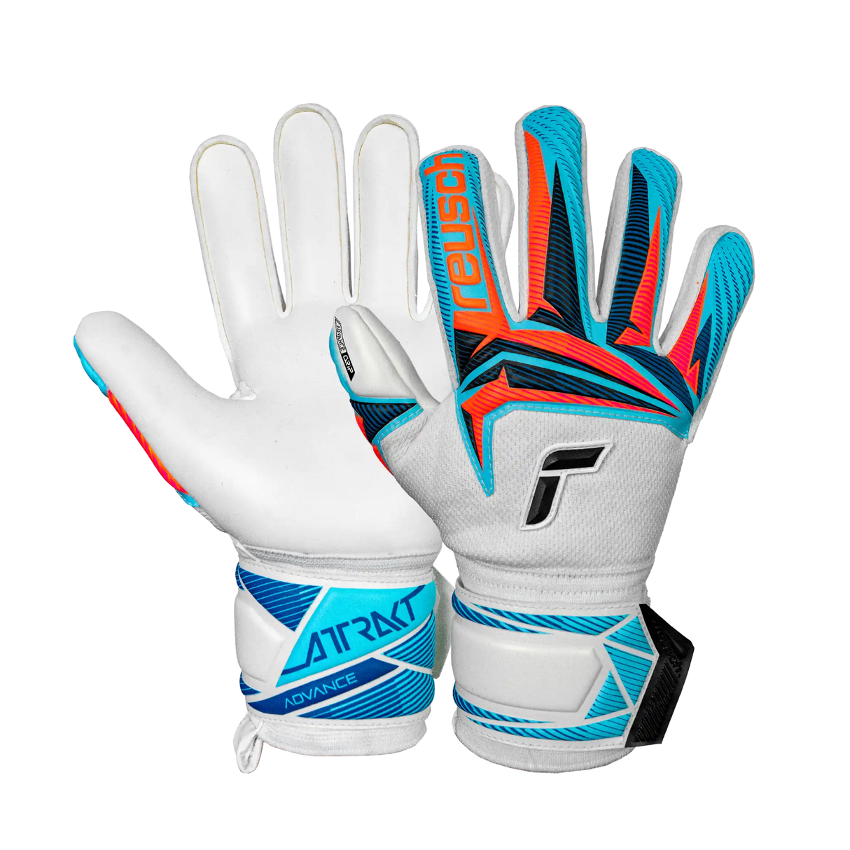 Reusch Attrakt Advance gants de gardien de but de soccer - White / Light Blue