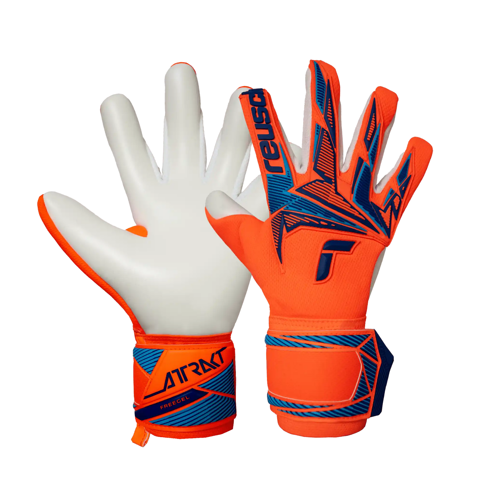 Reusch Attrakt Freegel Advance gants de gardien de soccer - Shocking Orange / Blue