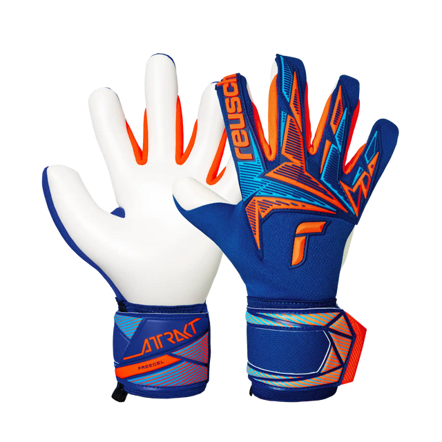Reusch Attrakt Freegel Advance gants de gardien de soccer - Sharp Blue / Shocking Orange