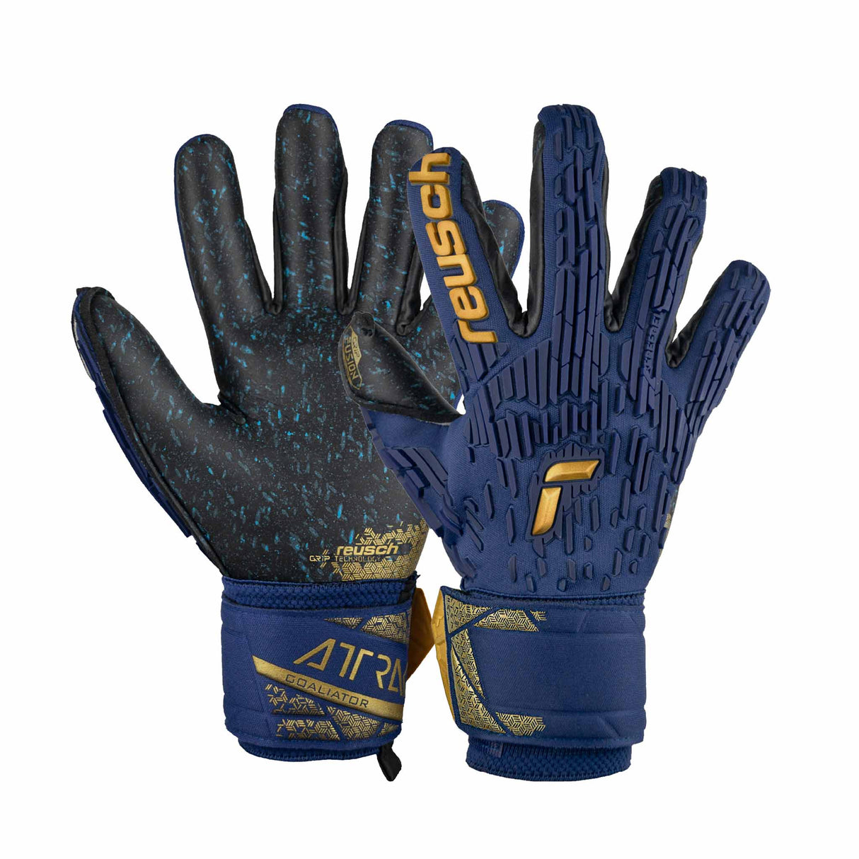 Reusch Attrakt Freegel Fusion Goaliator gants de gardien de soccer - Bleu / Or