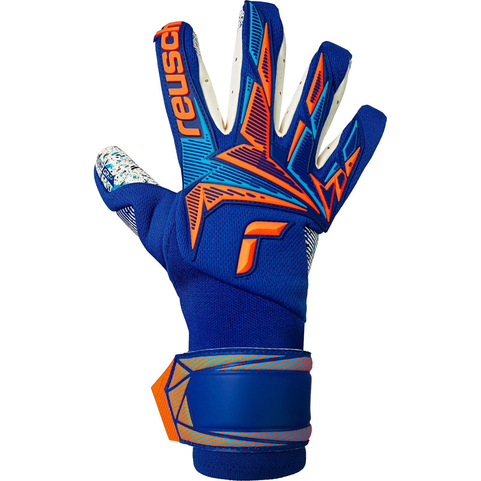 Reusch Attrakt Freegel Fusion Goaliator gants de gardien de soccer - Sharp Blue / Shocking Orange