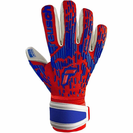 Reusch Attrakt Freegel Gold Finger Support gants de gardien de soccer - Rouge / Bleu