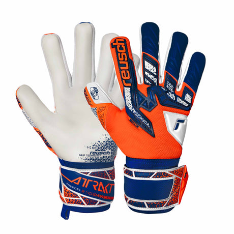Reusch Attrakt Freegel Gold NC Energize Goalkeeper Gloves - Shokcing Orange / Energy Blue