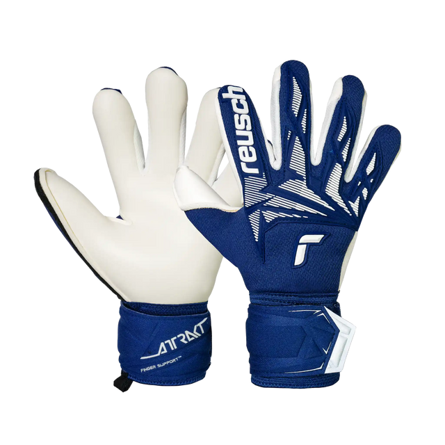 Reusch Attrakt Freegel Gold X Finger Support gants de gardien junior- Premium Blue / White