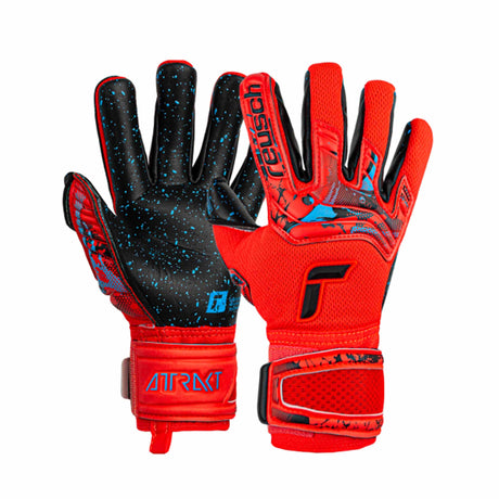 Reusch Attrakt Fusion Finger Support Guardian junior gants de gardien de soccer - Rouge / Bleu / Noir