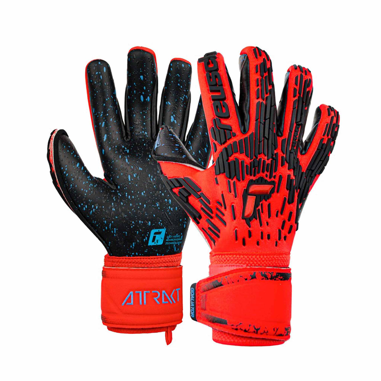 Reusch Attrakt Fusion Freegel Goaliator Goalkeeper Gloves - Red / Future Blue / Black