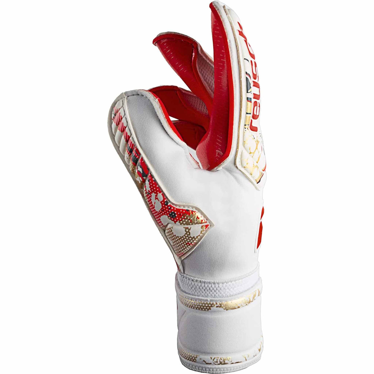 Reusch Attrakt Gold X Glue Print Ortho-Tec gants de gardien de but - Blanc / Rouge