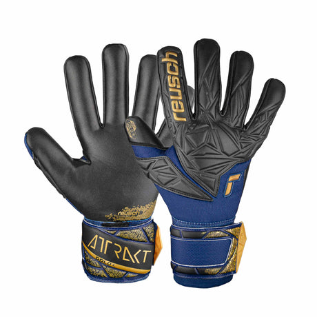 Reusch Attrakt Gold X NC gants de gardien de soccer - Bleu / Noir
