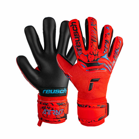 Reusch Attrakt Grip Evolution Finger Support junior gants de gardien de soccer - Rouge / Bleu / Noir