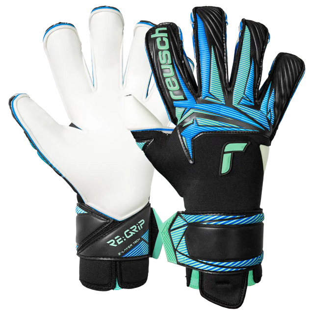 Reusch Attrakt RE:GRIP Evolution gants de gardien de soccer - Black / Ocean Light