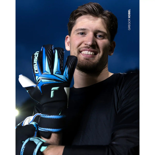 Reusch Attrakt RE:GRIP Evolution gants de gardien de soccer - Black / Ocean Light
