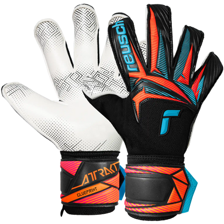 Reusch Attrakt Advance Evolution Glueprint gants de gardien - Black / Aqua Blue / Shocking Orange