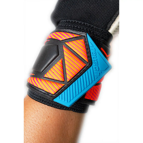 Reusch Attrakt Advance Evolution Glueprint gants de gardien - Black / Aqua Blue / Shocking Orange
