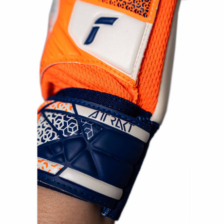 Reusch Attrakt Solid Energize Goalkeeper Gloves - Shocking Orange / Energy Blue
