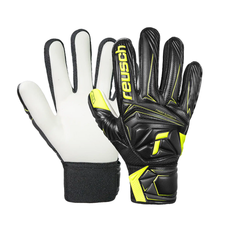 Reusch Attrakt Starter Solid Finger Support gants de gardien junior - Black / Safety Yellow
