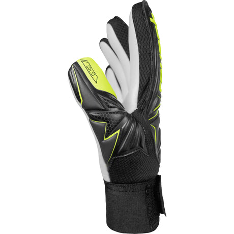 Reusch Attrakt Starter Solid Finger Support gants de gardien junior - Black / Safety Yellow
