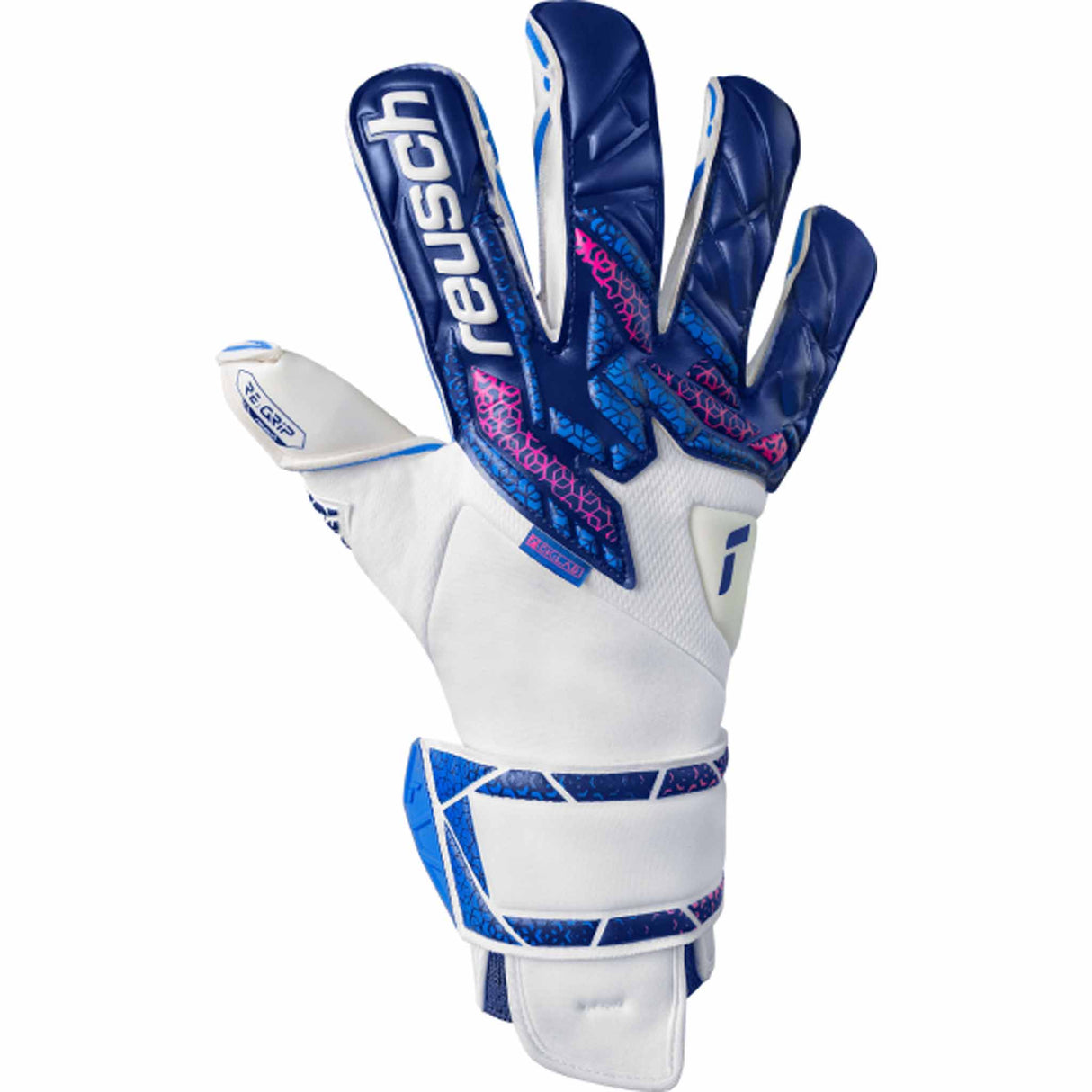 Reusch RE:GRIP Attrakt Evoluton Goalkeeper Gloves - Blue / Pink / White