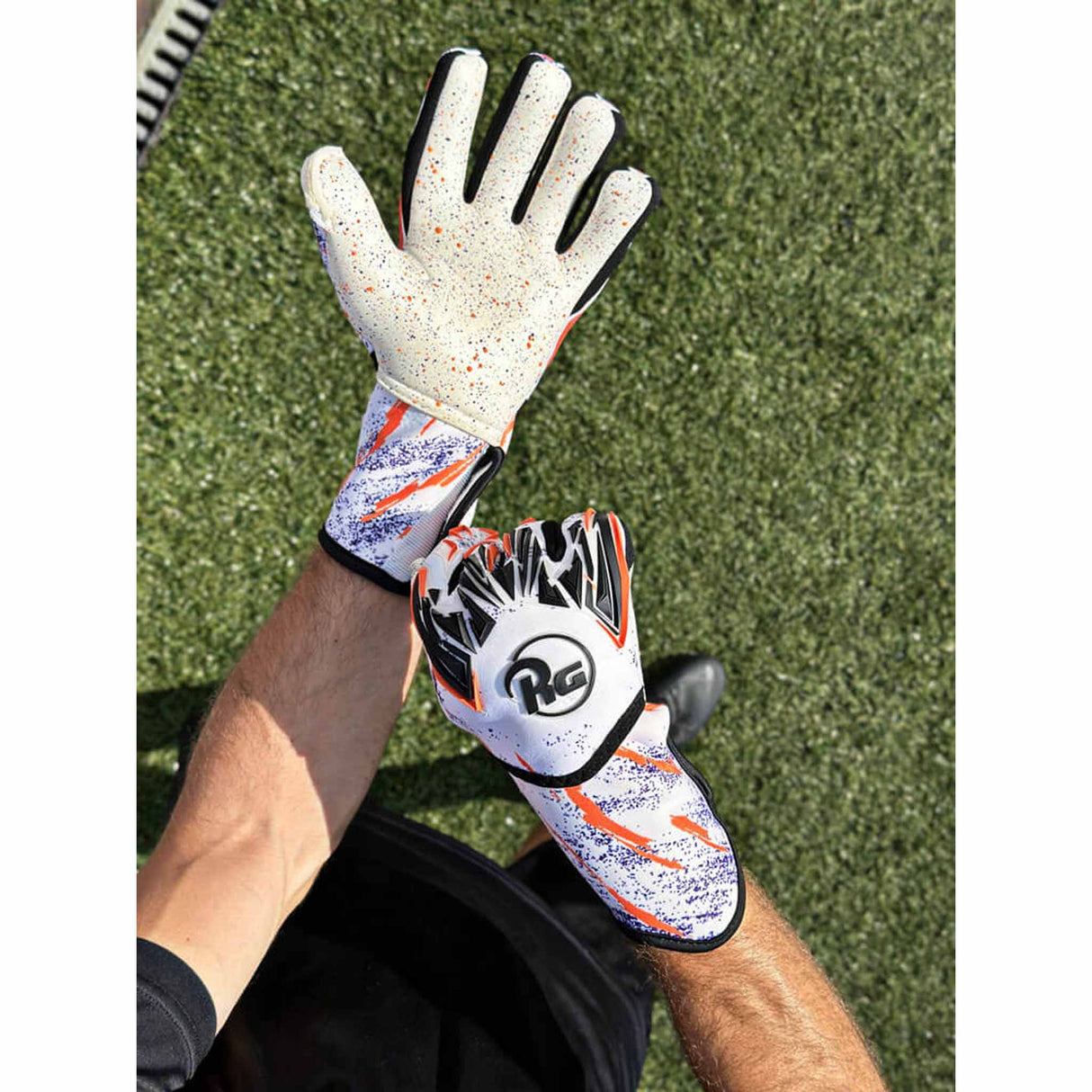 RG Goalkeeper gloves Snaga FS Gants de gardien de but de soccer - Blanc / Orange