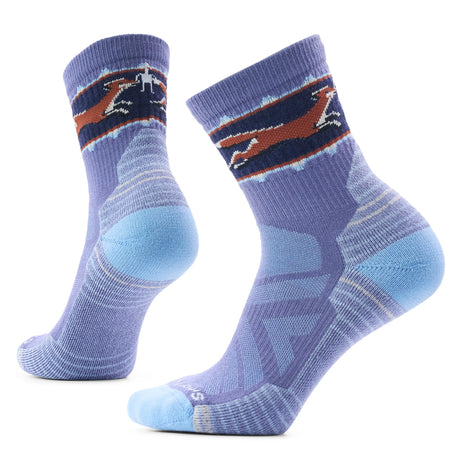 Smartwool mi-chaussette de randonnée imprimée Fox Meadow pour femme - Bleu Nuit Tombante