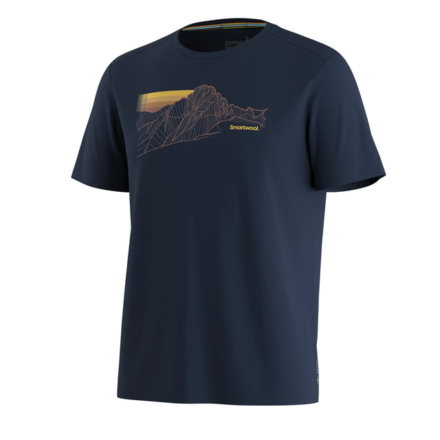 Smartwool Alpine Trace graphic t-shirt for men - Deep Navy, detail view