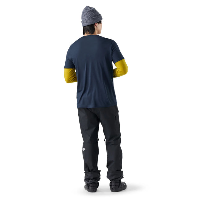 Smartwool Alpine Trace graphic t-shirt for men - Deep Navy, back view