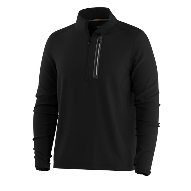 Smartwool Active Fleece 1/2 zip pullover for men – Black (detail view 10)
