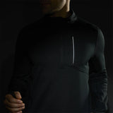 Smartwool Active Fleece 1/2 zip pullover for men – Black (detail view 3)