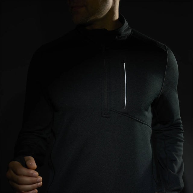 Smartwool Active Fleece 1/2 zip pullover for men – Black (detail view 3)