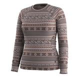 Smartwool Classic Thermal Merino Crew for Women – Mocha Fair Isle Fun (detail view 10)