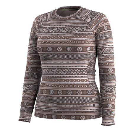 Smartwool Classic Thermal Merino Crew for Women – Mocha Fair Isle Fun (detail view 10)