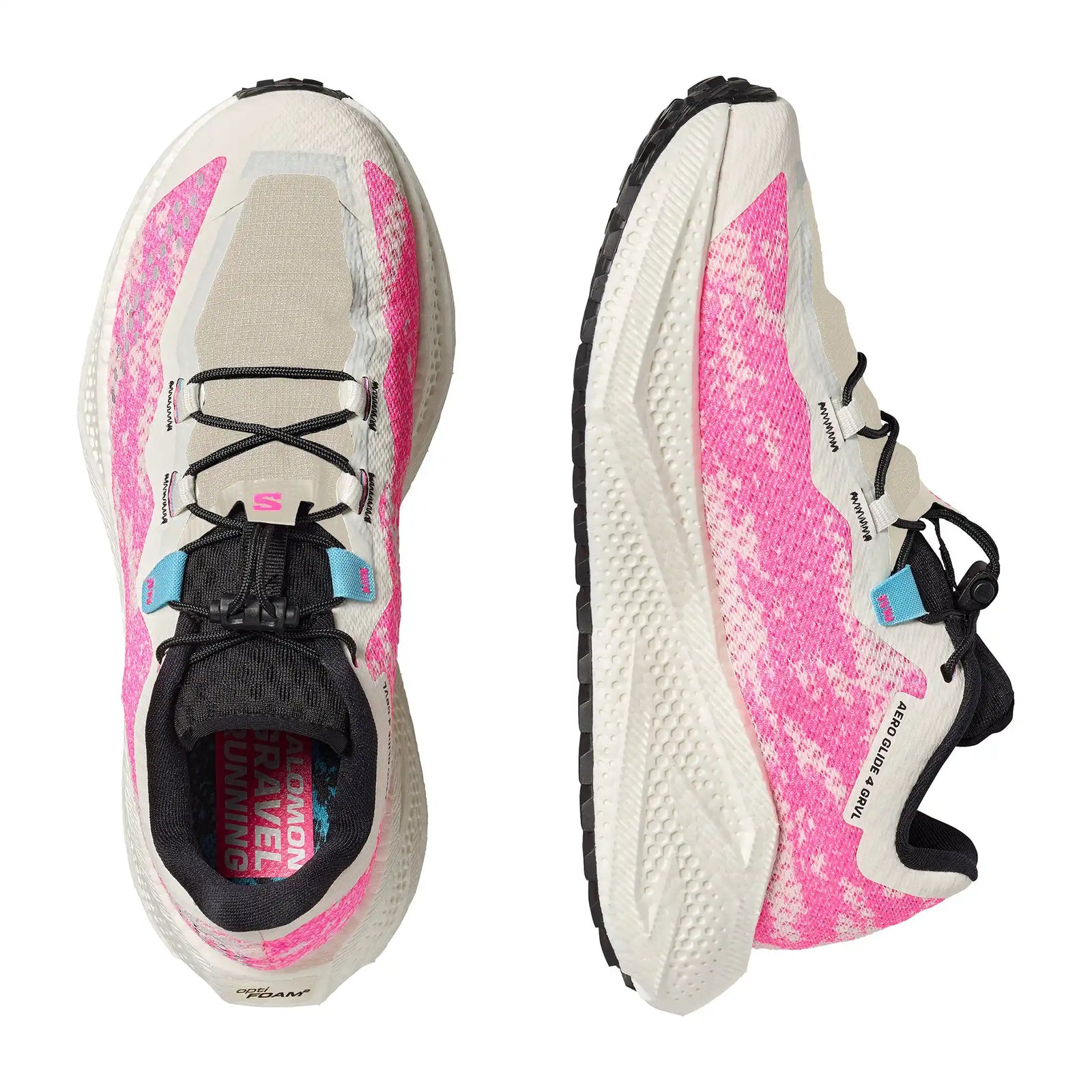 Salomon Aero Glide 4 GRVL chaussures de course femme - Vanilla Ice / Knockout Pink / Black