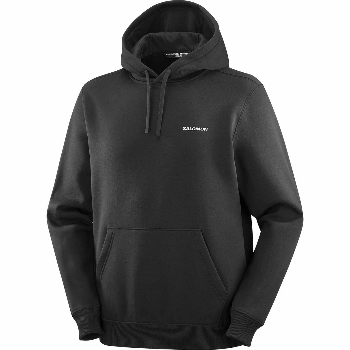 Salomon Chest Logo Hoodie for Men - Deep Black