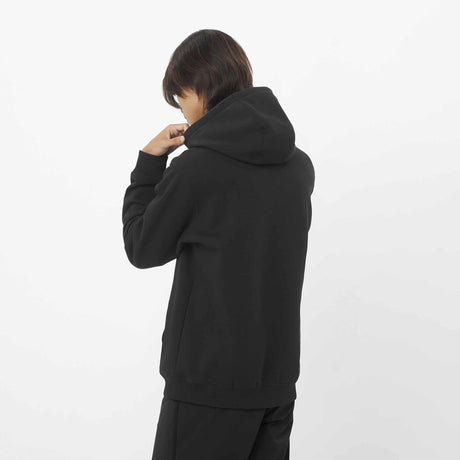 Salomon Chest Logo Hoodie for Men - Deep Black