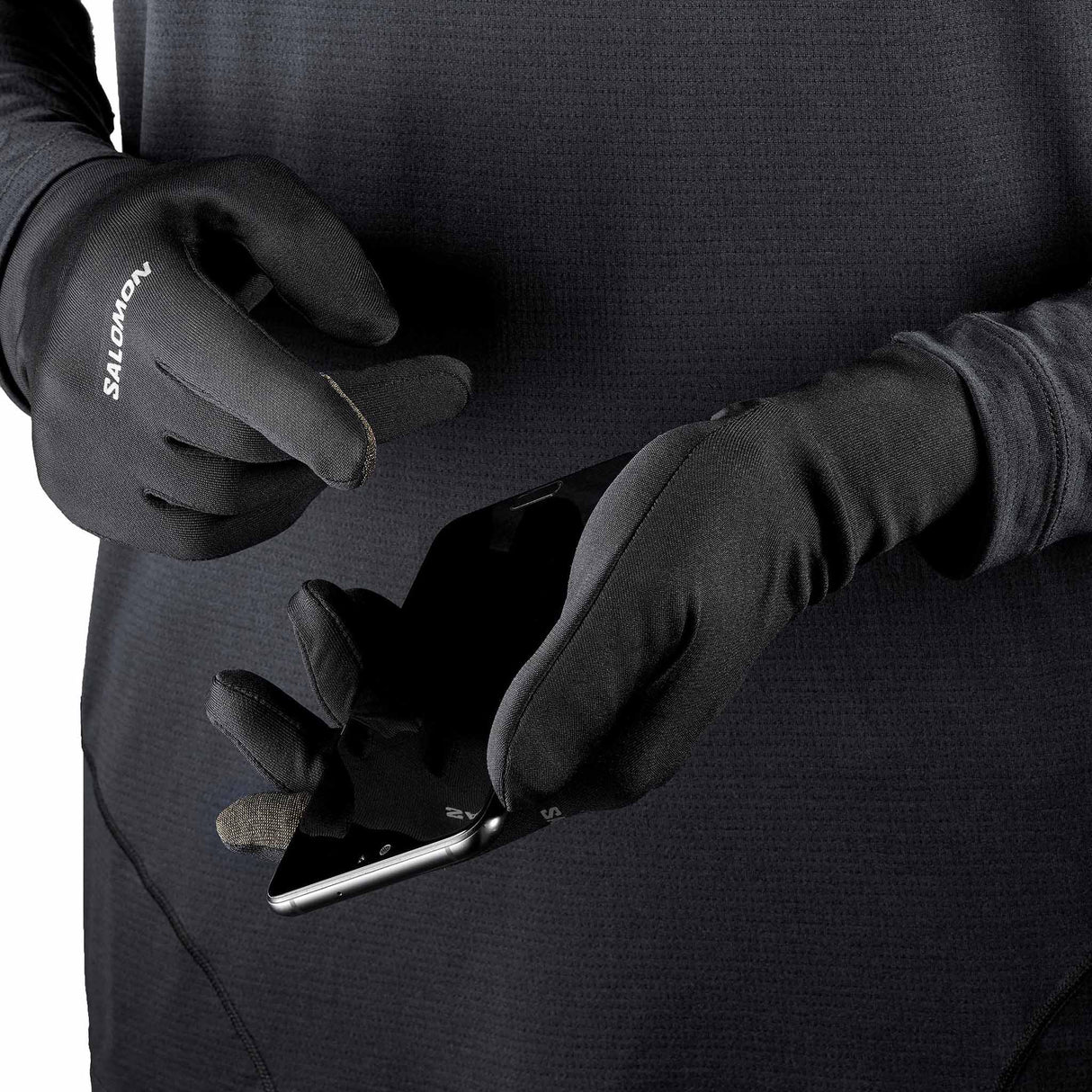 Salomon Cross Warm Unisex Running Gloves - Deep Black