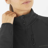 Salomon Essential Light Warm Full Zip Midlayer for Women - Deep Black