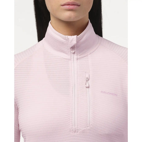 Salomon Essential Light Warm Half Zip Midlayer chandail pour femme - Icy Pink