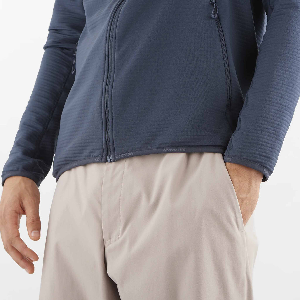 Salomon Essential Lightwarm Full Zip Midlayer for men - Blue Nights
