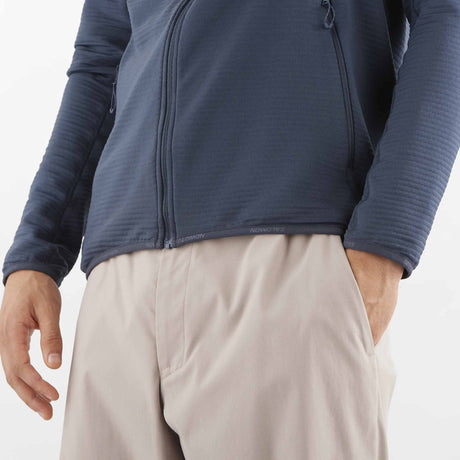 Salomon Essential Lightwarm Full Zip Midlayer for men - Blue Nights