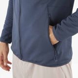 Salomon Essential Lightwarm Full Zip Midlayer for men - Blue Nights
